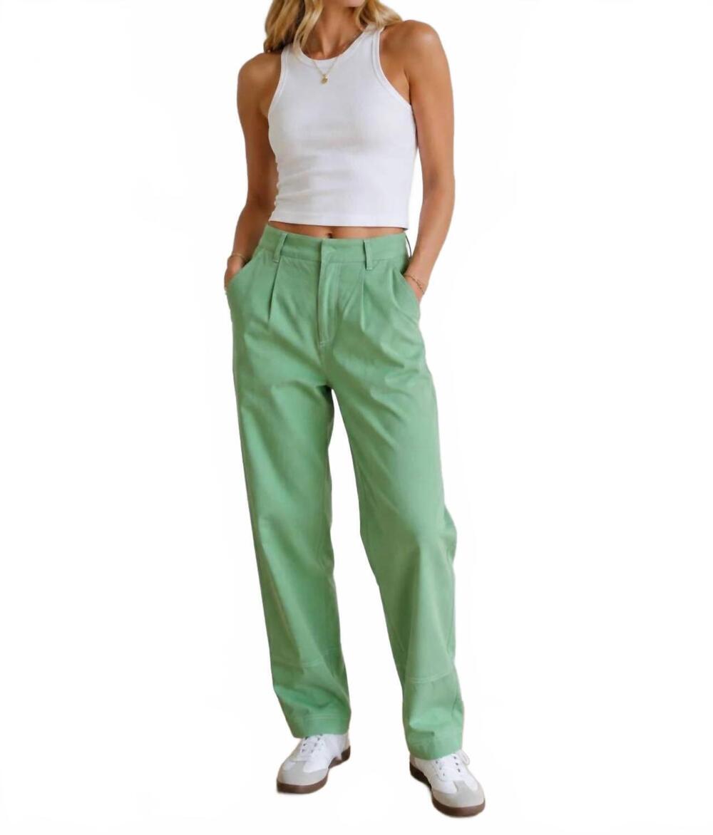 NEW GREYLIN cecilia cropped barrel pants in sage